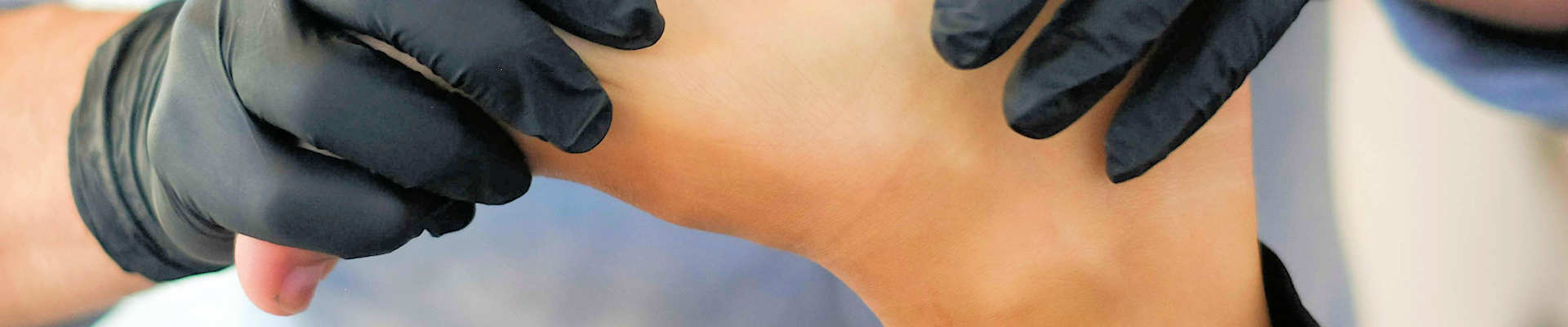 Foot and heel being examined